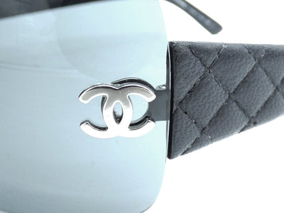 Chanel Vintage CC Logo Quilted Leather Arms Sunglasses 4157-Q Sunglasses Chanel