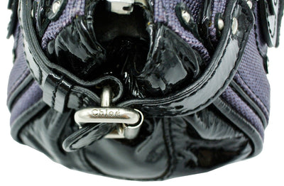 Chloe Lilac and Black Patent Leather Mini Paddington Bag