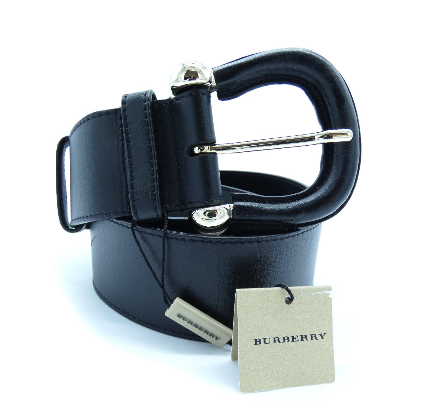 Burberry Black Leather Manor Belt Belt Burberry