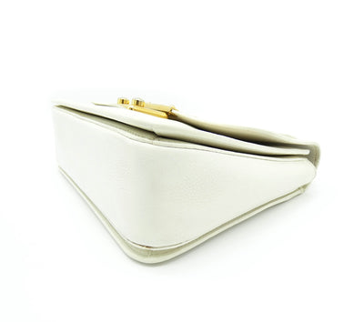 Miu Miu White Leather Madras 2way Bag