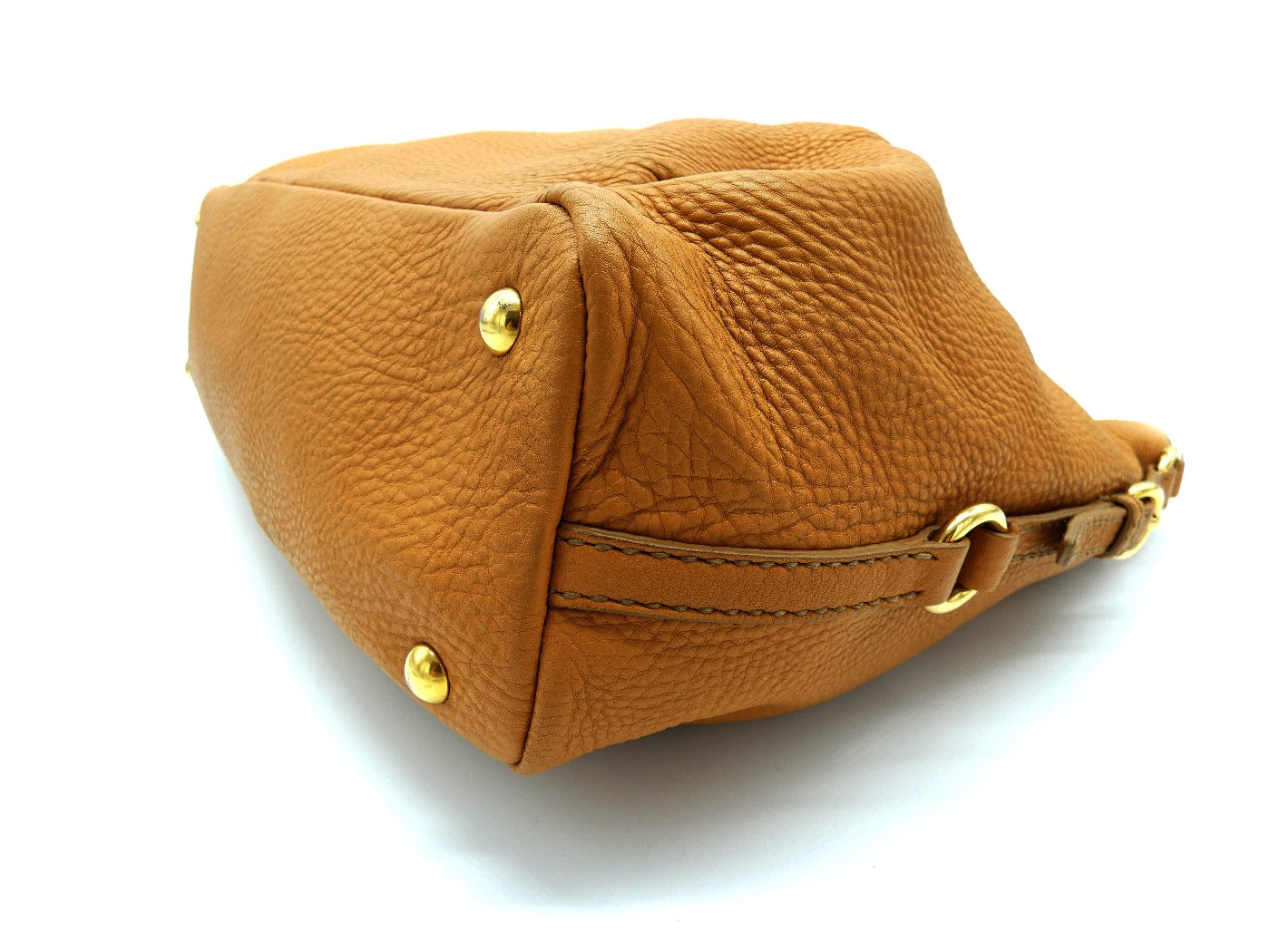 Miu Miu Tan/Yellow Madras Leather Shoulder Bag