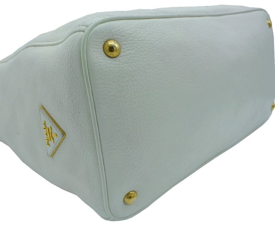 Prada Cream Cervo Deerskin Top Handle Bag