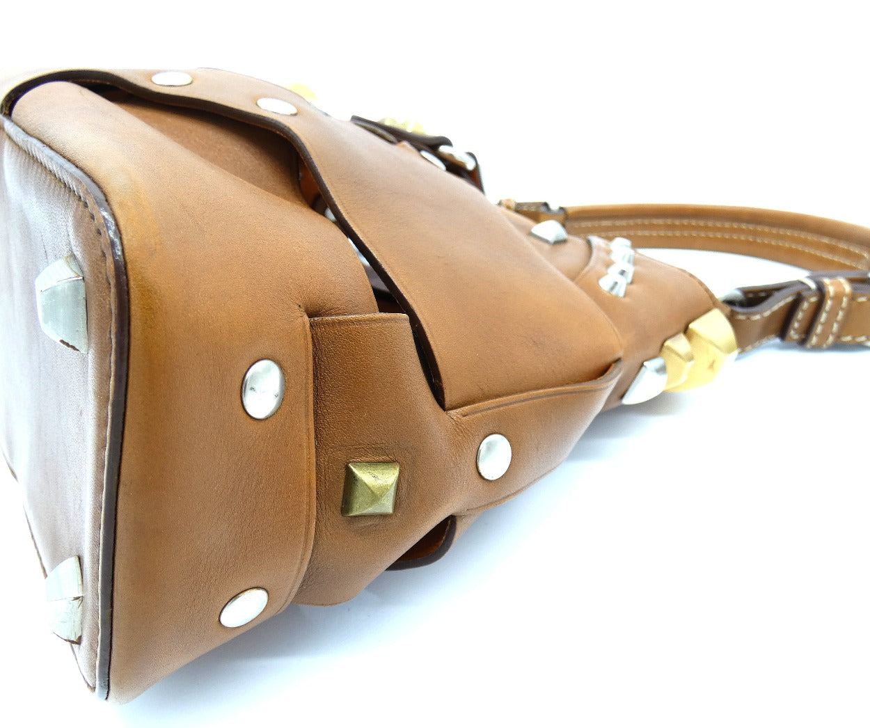 Prada Studded Lattice Shoulder Bag