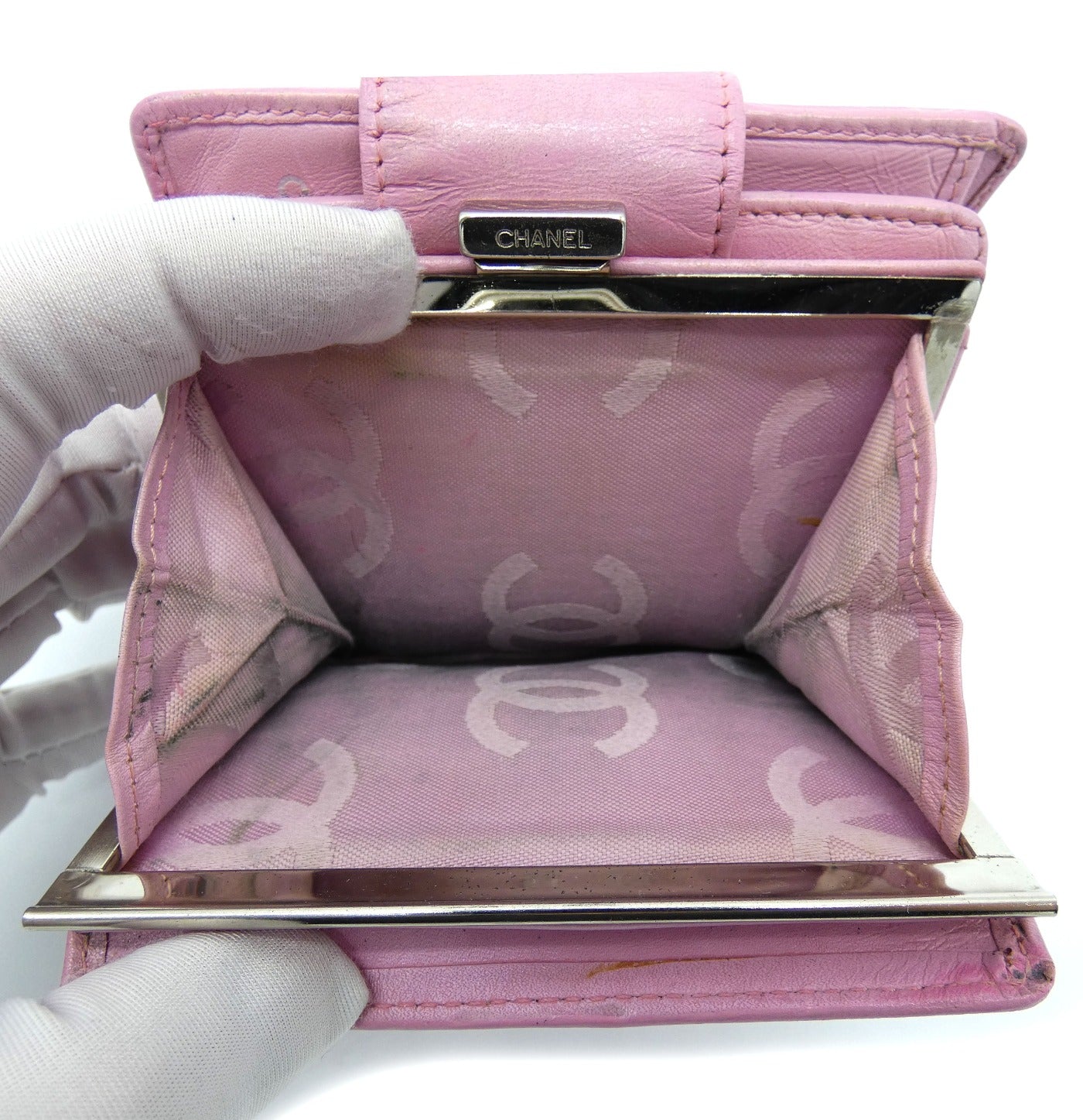 Chanel Pink and Black Cambon Bi-fold Wallet Wallet Chanel