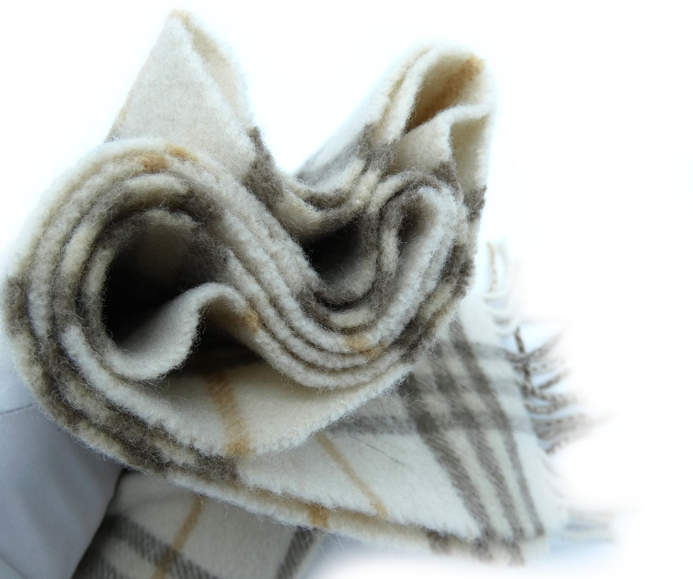 Burberry Lambswool House Check Cream and Brown Scarf