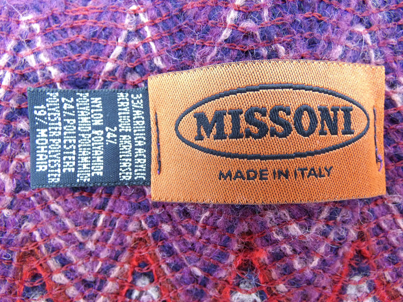 Missoni Purple and Pink Zig Zag Scarf