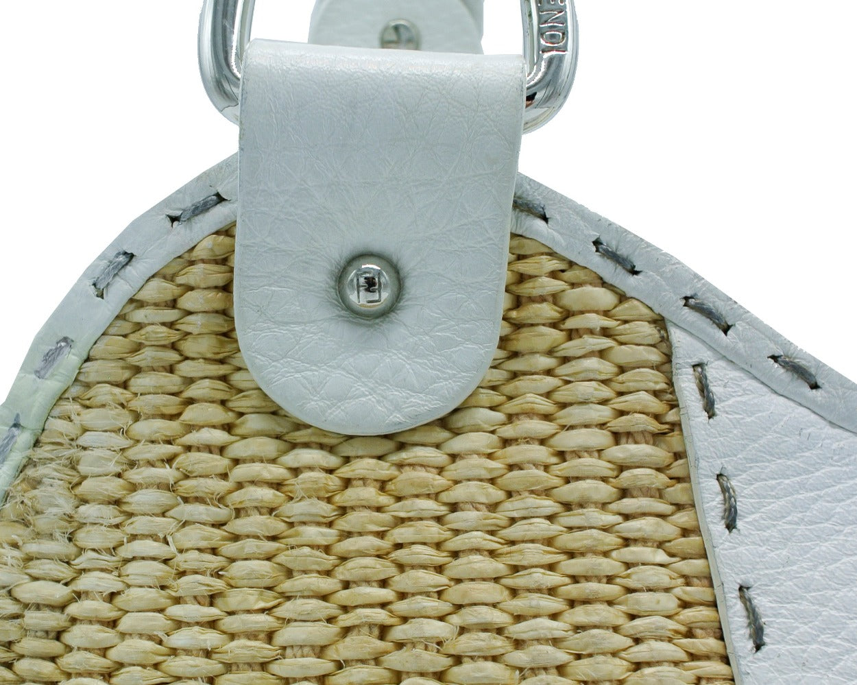 Fendi Raffia and Leather Selleria Handbag Bag Fendi