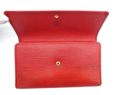 Louis Vuitton Vintage Red Epi Leather Continental Wallet