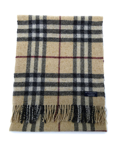 Burberry Bobbled Lambswool Classic Nova Check Camel Scarf Scarf Burberry