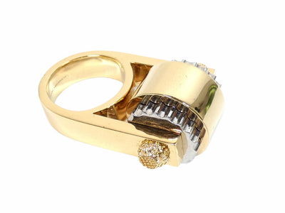 Balenciaga Silver and Gold Gear Ring