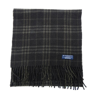 Burberry Cashmere and Wool House Check Dark and Light Brown Scarf