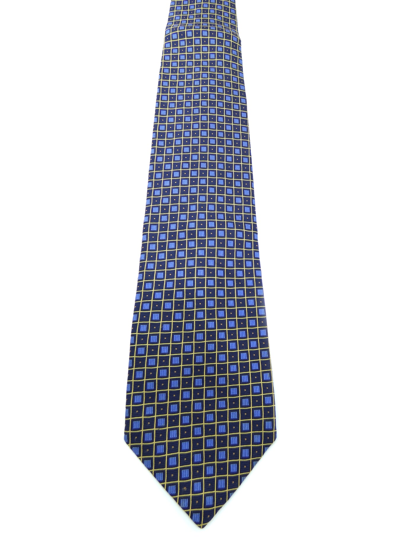 Burberry Navy Graphic Print Silk Tie Ties Burberry