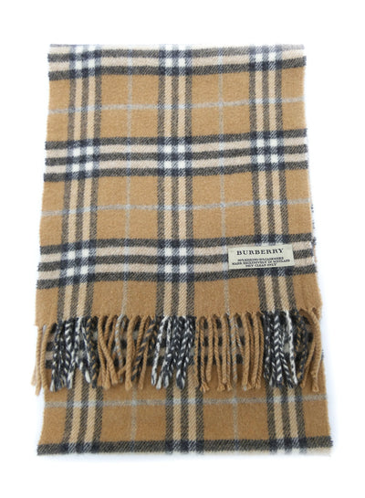 Burberry Merino Wool and Cashmere House Check Camel Scarf Scarf Burberry