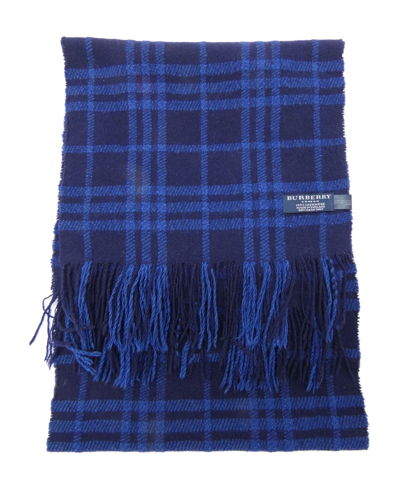 Burberry Cashmere House Check Navy Blue Tonal Scarf