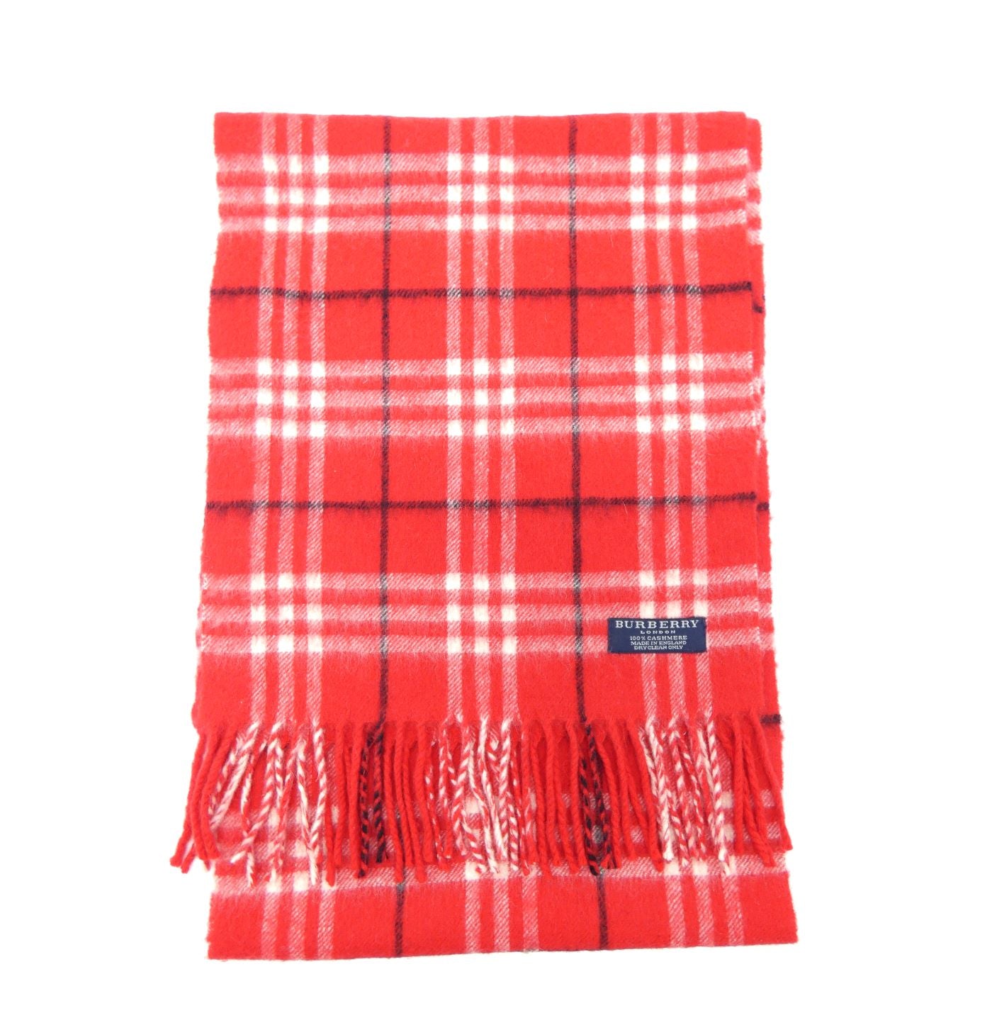 Burberry Cashmere House Check Red and White Scarf Scarf Burberry