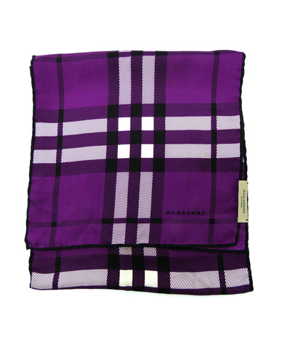 Burberry Silk Classic Nova Check Purple Scarf