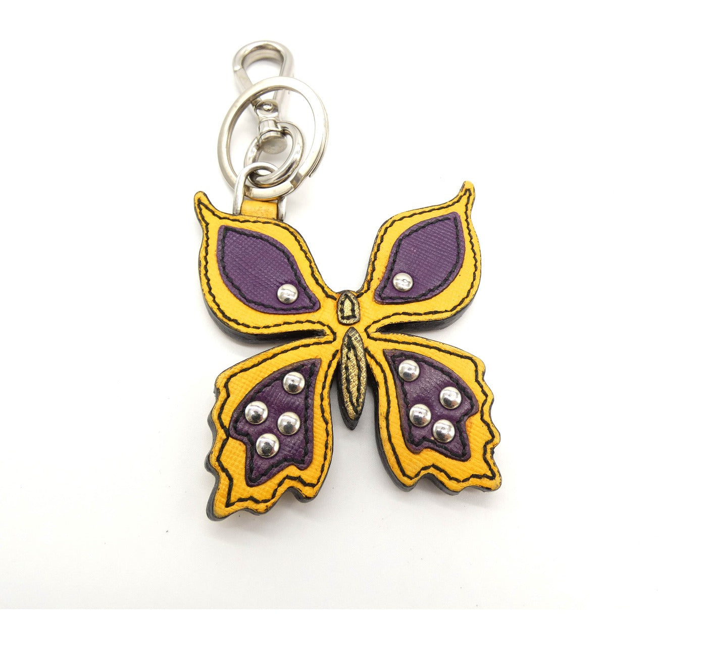 Prada Leather Butterfly Keychain