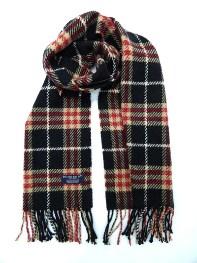 Burberry Cashmere House Check Black and Red Scarf Scarf Burberry
