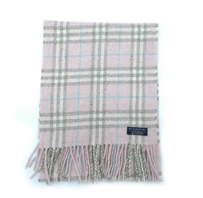 Burberry Wool Angora and Cashmere House Check Pink Scarf Scarf Burberry