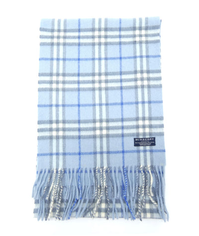 Burberry Cashmere and Wool House Check Light Blue and White Scarf Scarf Burberry