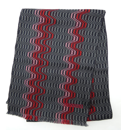 Missoni Multi Zig Zag Stripe Large Wool Scarf Scarf Missoni