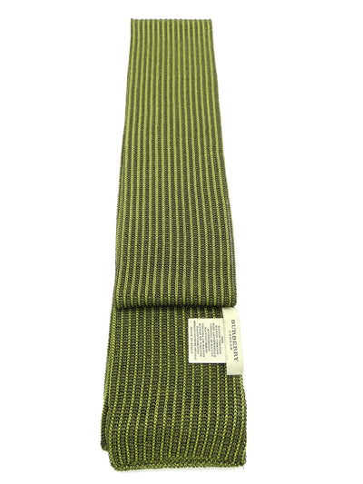 Burberry Pinstripe Men's Thin Olive Scarf Scarf Burberry