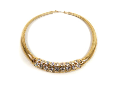 Christian Dior Large Swarovski Gold Necklace