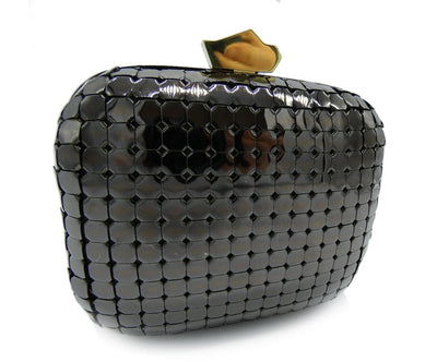 Lanvin Gunmetal Box Clutch