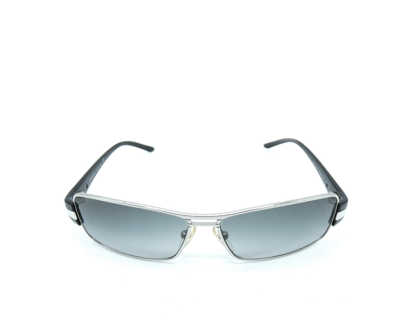 Prada Black and Silver Sunglasses SPR50H