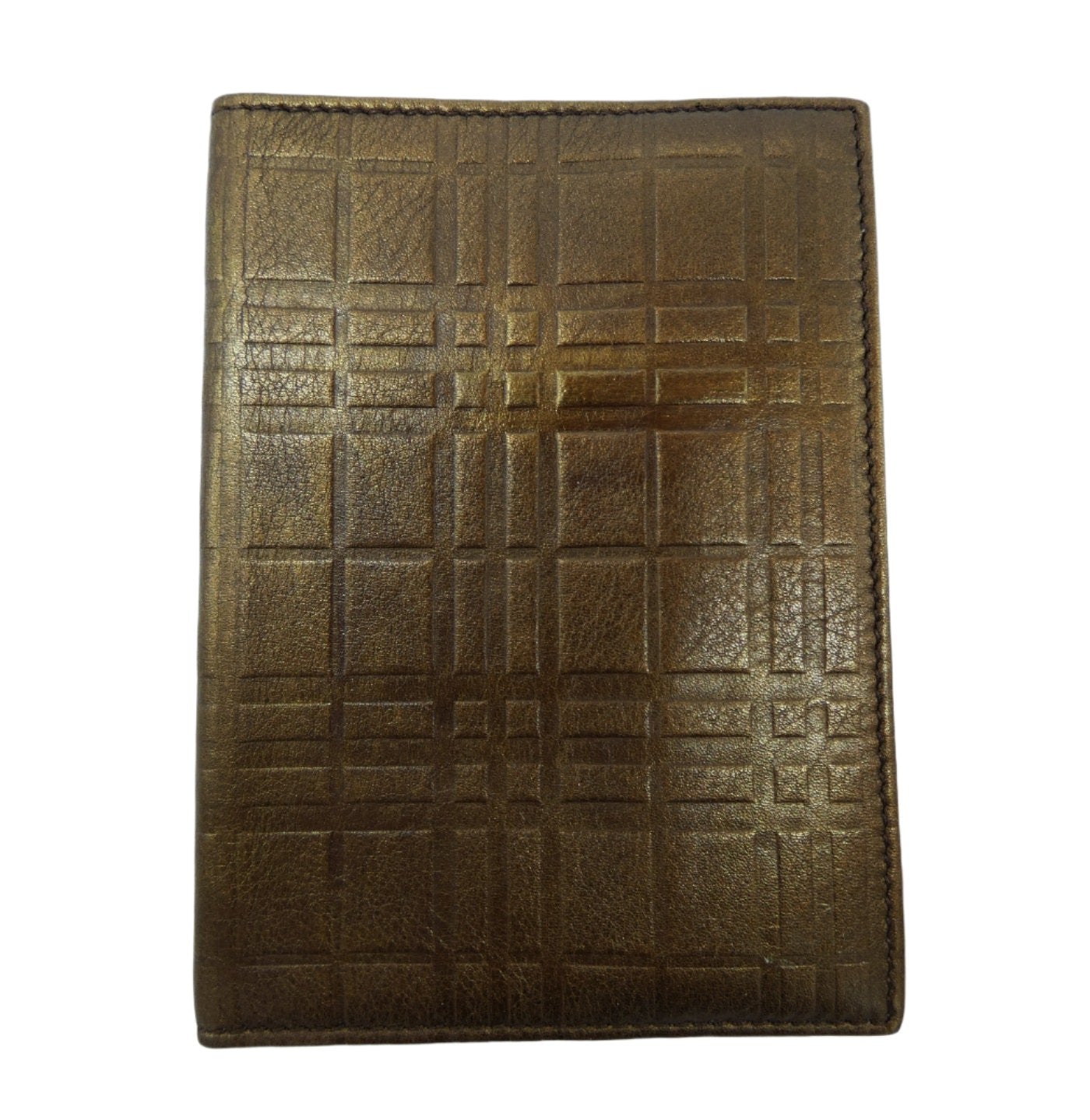 Burberry Copper Metallic Leather Passport Holder