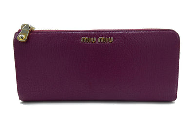 Miu Miu Fuchsia Leather Zip Continental Wallet Wallet Miu Miu
