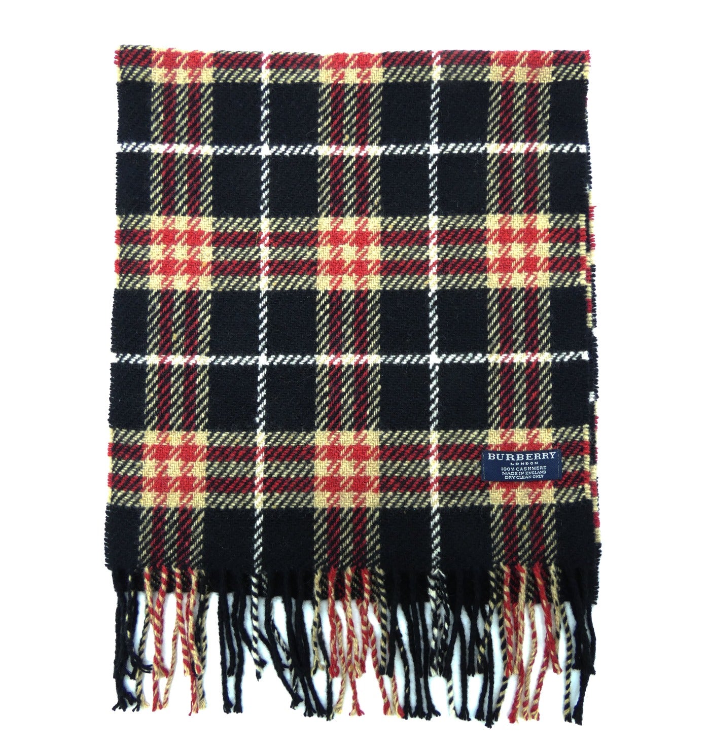 Burberry Cashmere House Check Black and Red Scarf Scarf Burberry