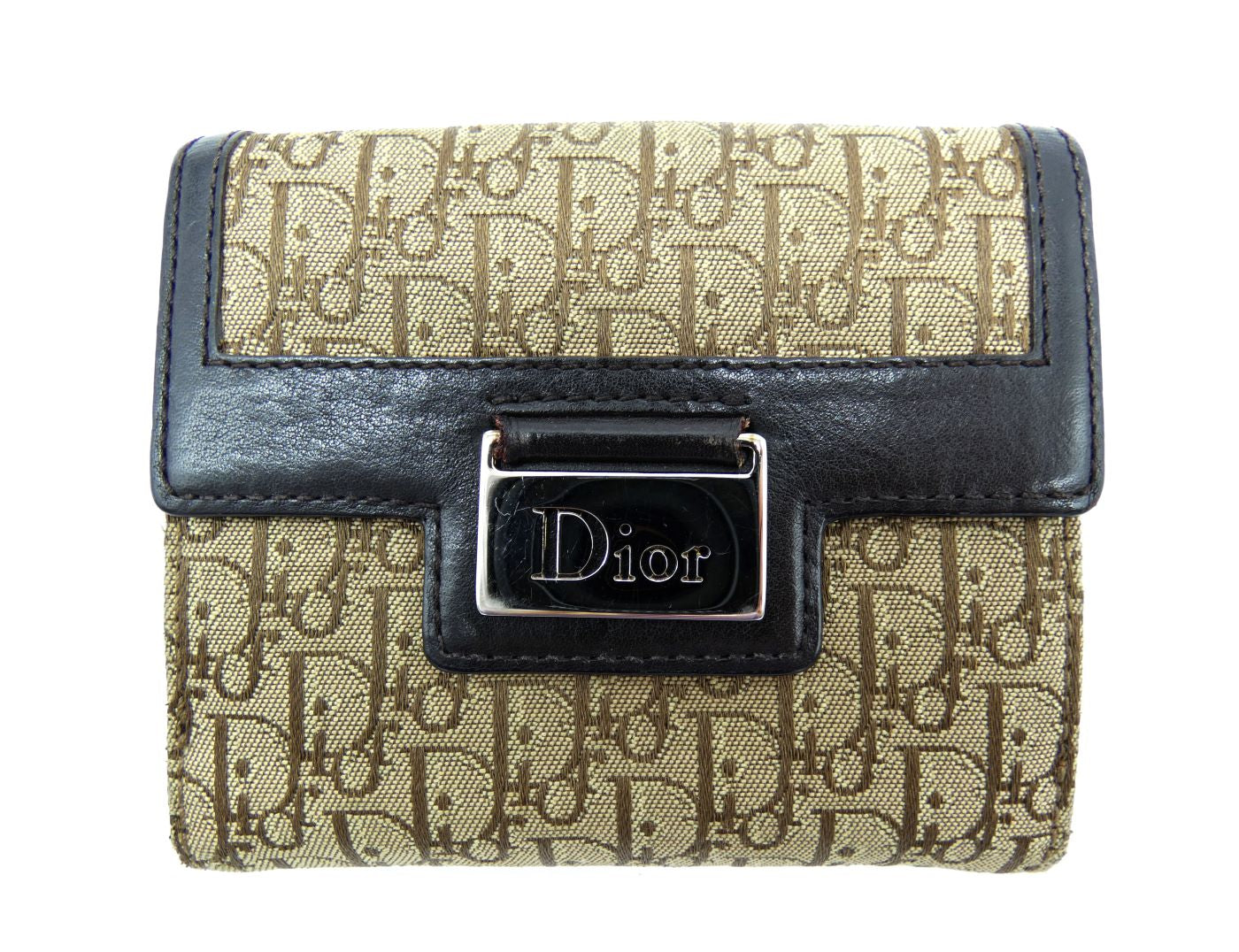 Christian Dior Tan Oblique Street Chic Compact Wallet