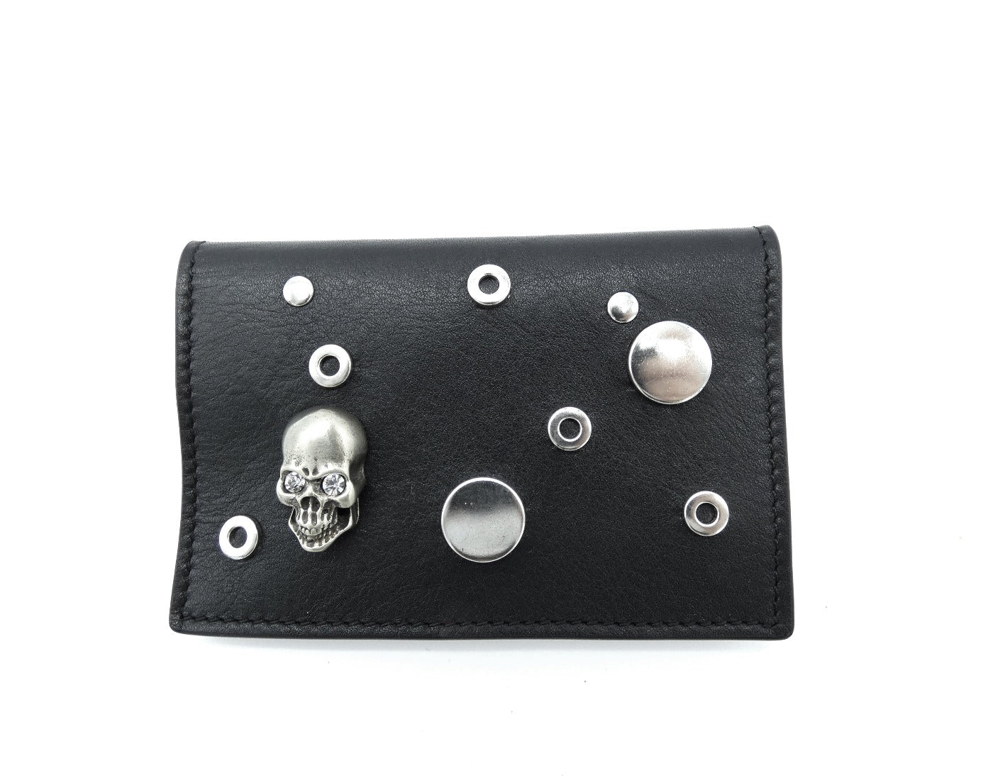 Alexander McQueen Black Leather Card Case - reshoot