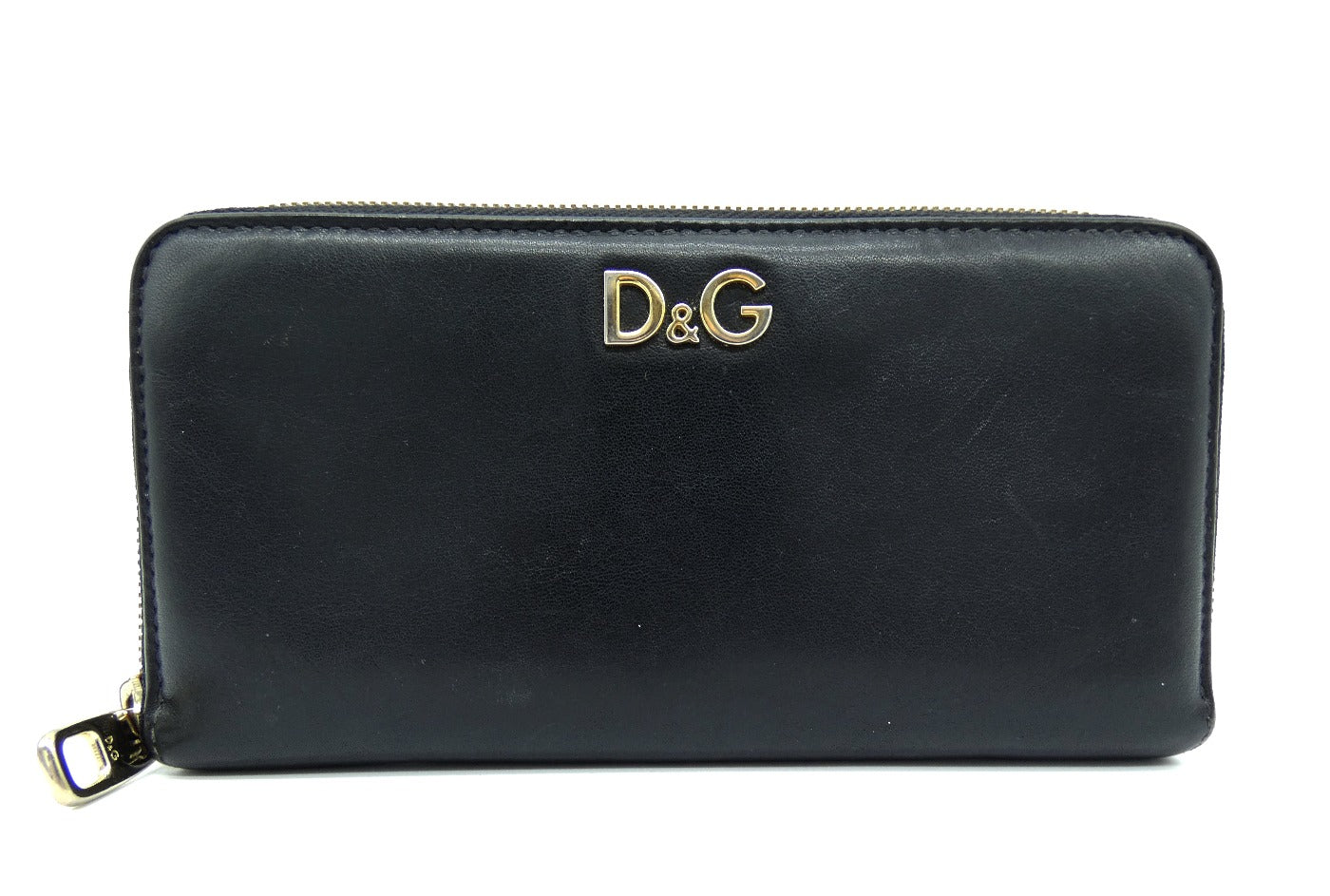 Dolce & Gabbana D&G Black Leather Zippy Wallet Wallet Dolce & Gabbana