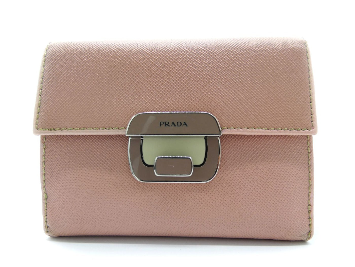 Prada Pink Enamel Clasp Vintage Wallet