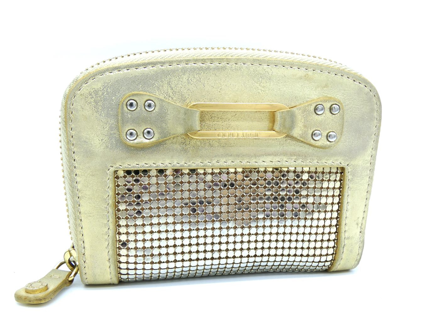 Jimmy Choo Gold Lame and Chainmail Compact Wallet Wallet Jimmy Choo