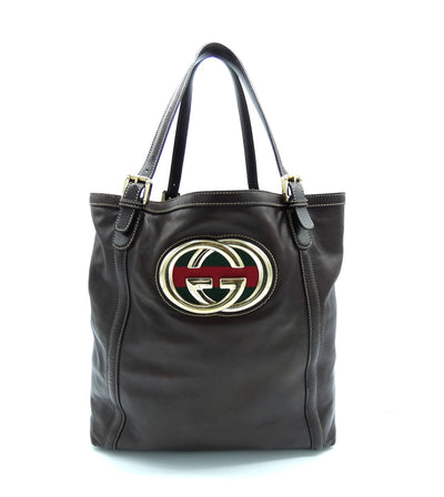 Gucci Large Dark Brown Leather Britt Tote Bag Gucci