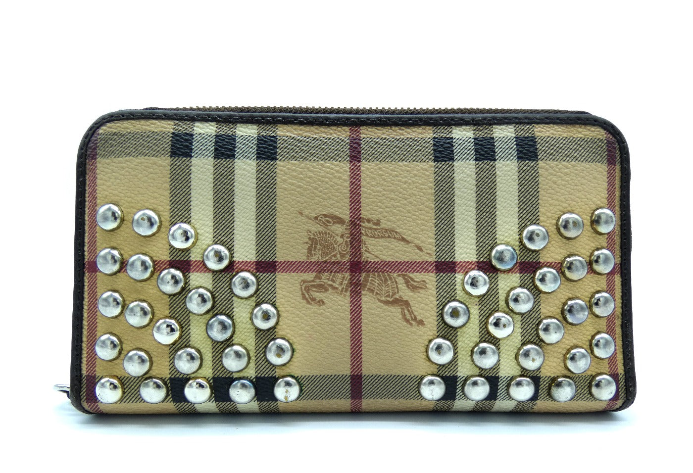 Burberry Prorsum Haymarket PVC Studded Zippy Wallet