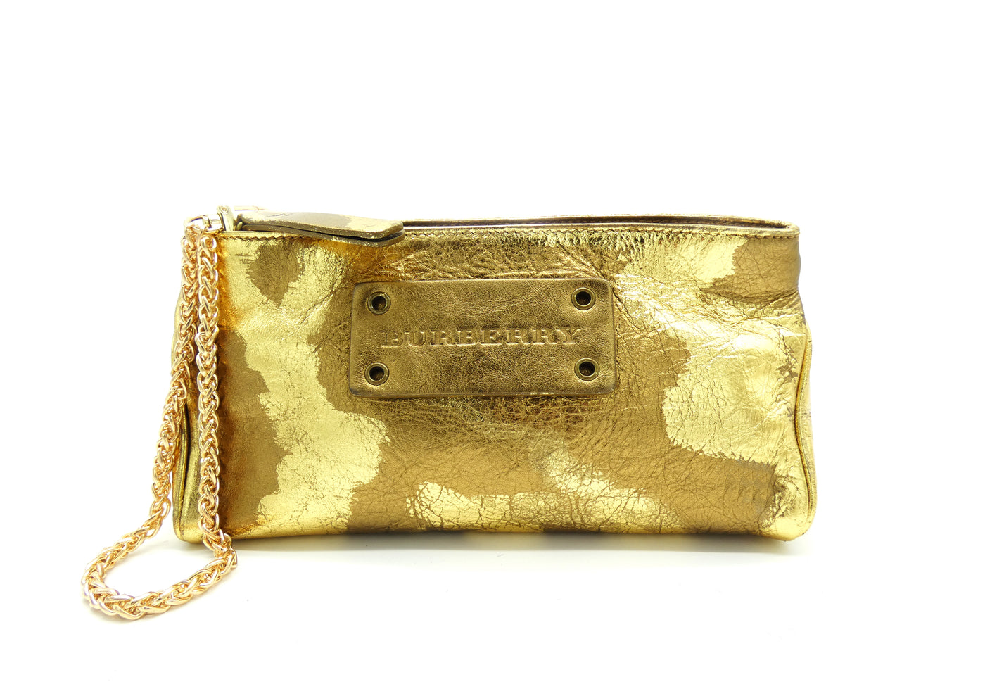 Burberry Gold Camo Wristlet Wallet, Cosmetic Bag Burberry
