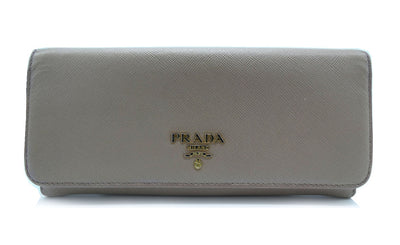 Prada Saffiano Nude Leather Continental Long Wallet