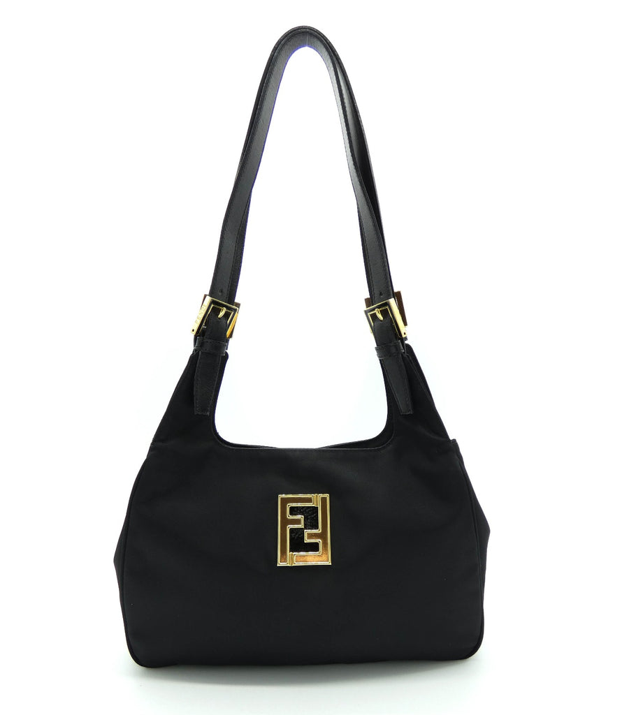 Fendi Black Nylon Logo Shoulder Bag – Occhi Azzurri