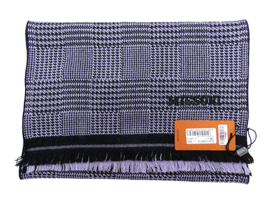 Missoni Lilac and Black Wool Houndstooth Scarf