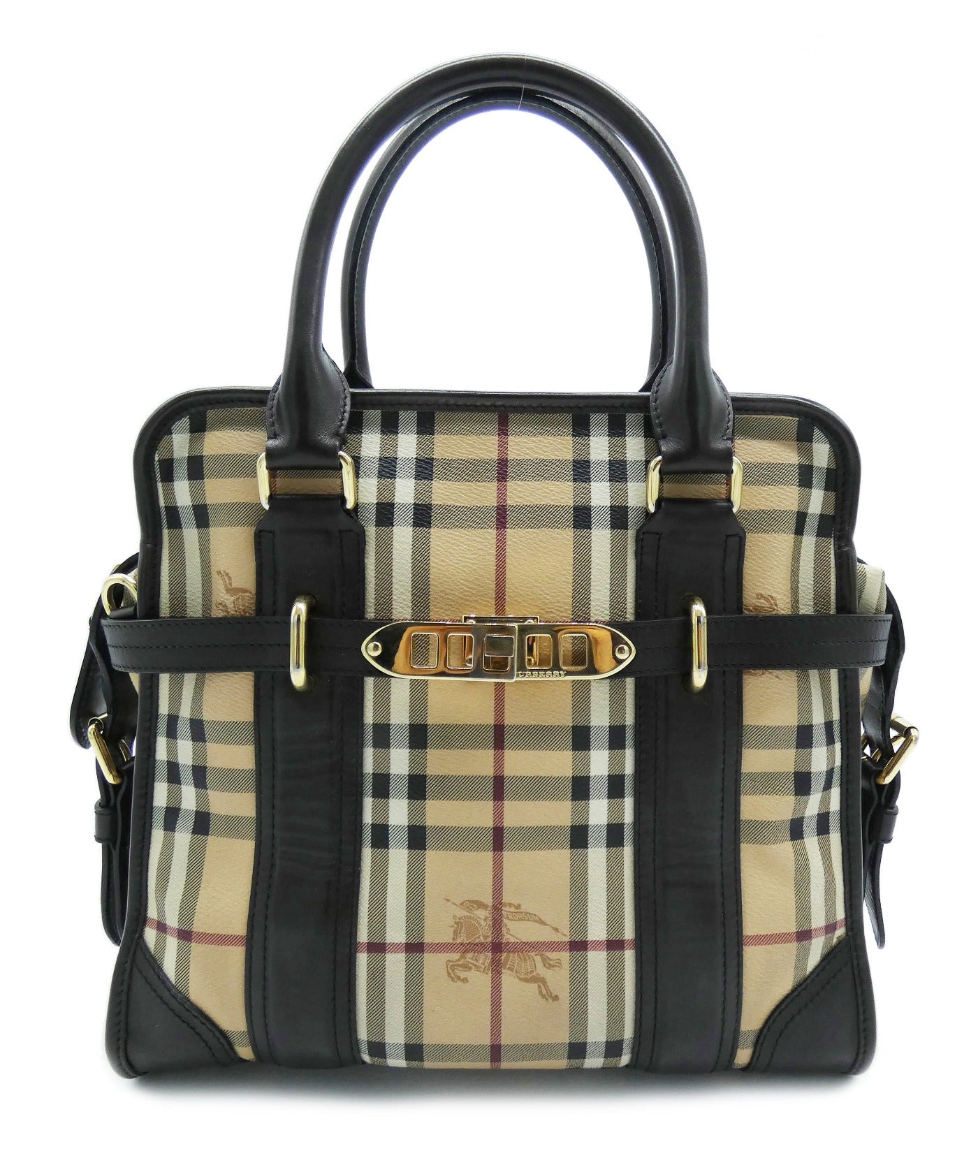 Burberry Haymarket Check Portrait Minford Canvas Tote