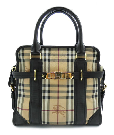 Burberry Haymarket Check Portrait Minford Canvas Tote Bag Burberry