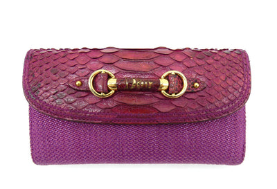 Christian Dior Fuchsia Python and Tweed Wallet Wallet Christian Dior