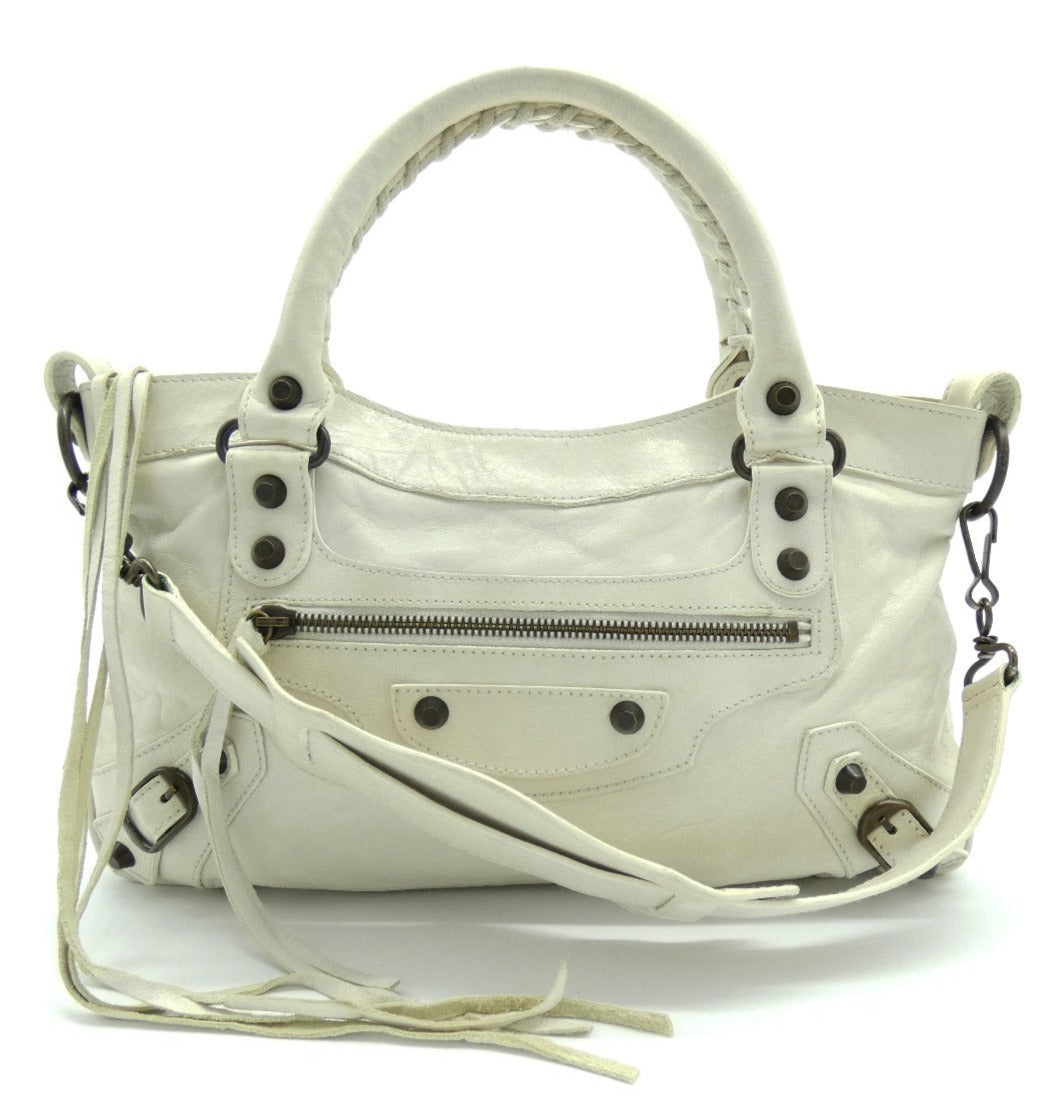 Balenciaga Bone Agneau First 2way Bag