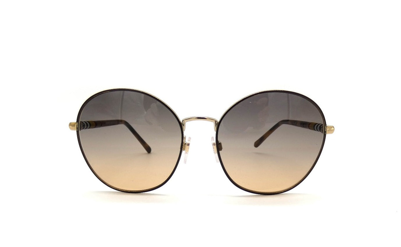 Burberry Sunglasses Silver Metal and Icon Stripe B3094