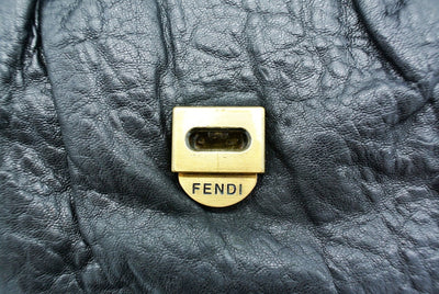 Fendi Black Grained Leather B Bag