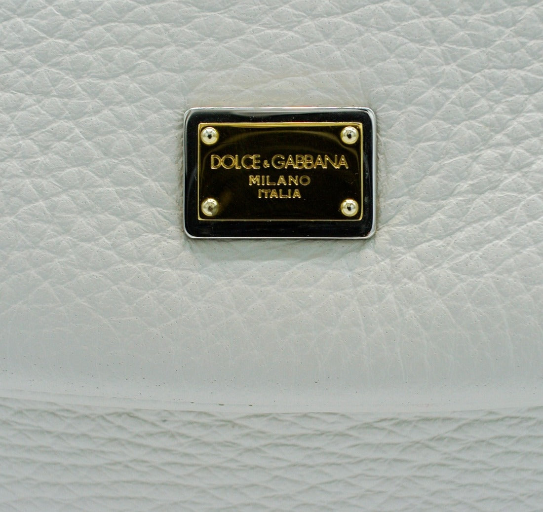 Dolce & Gabbana Convertible Ivory Leather Flap Bag